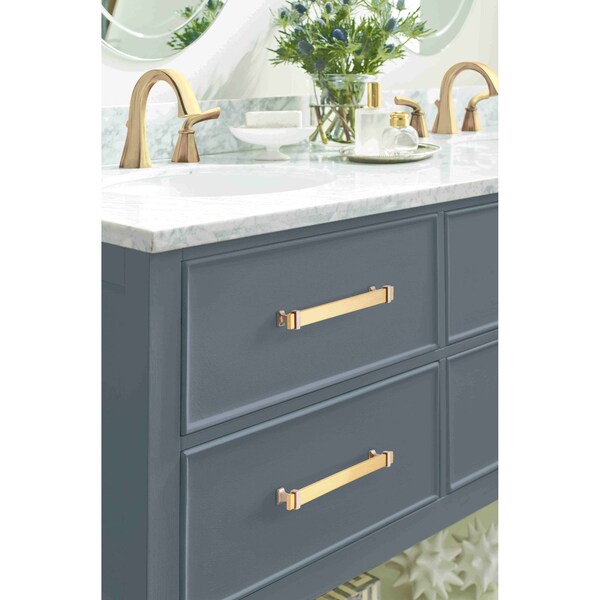 Amerock Overton 8-13/16 in 224 mm Center-to-Center Brushed Gold/Black Chrome Cabinet Pull - BP36684BGLBCR