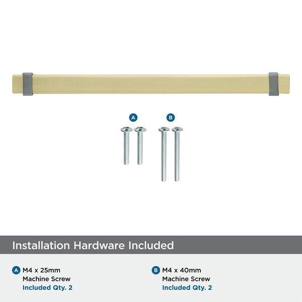 Amerock Overton 8-13/16 in 224 mm Center-to-Center Brushed Gold/Black Chrome Cabinet Pull - BP36684BGLBCR
