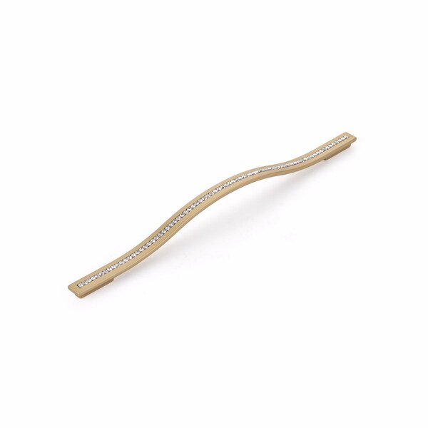 Schaub 288mm to 320mm Center to Center Skyevale Cabinet Pull with Crystals Signature Satin Brass Finish - 303-SSB