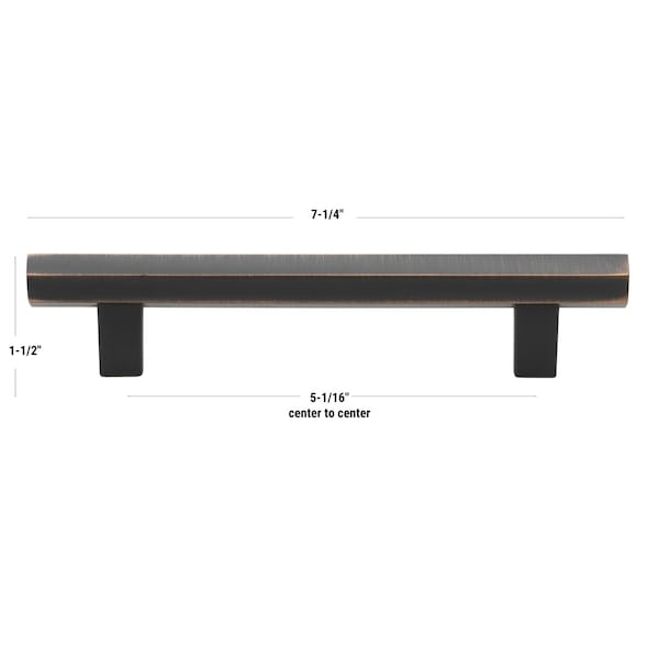 Gliderite Hardware 5-1/16 in. Center to Center Hexagon Bar Pull Oil Rubbed Bronze, 25PK - 4791-128-ORB-25