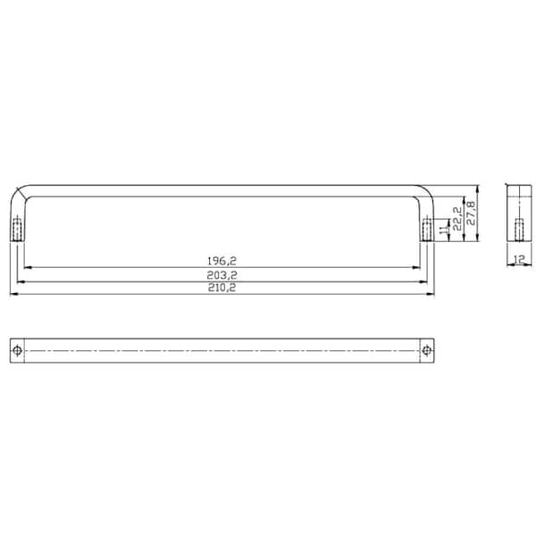 Richelieu 8 in. (203 mm) Center-to-Center Brushed Nickel Contemporary Drawer Pull - BP280195
