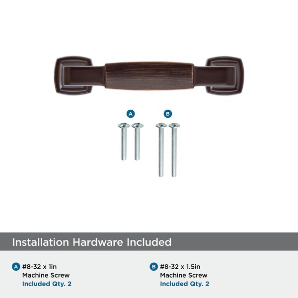 Amerock Stature 3 in 76 mm Center-to-Center Oil Rubbed Bronze Cabinet Pull - BP36891ORB
