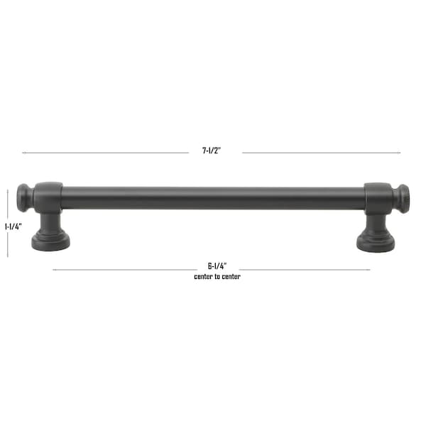 Gliderite Hardware 6-1/4 in. Center to Center Matte Black Classic Euro Bar Pull - 4361-160-MB, 5PK - 4361-160-MB-5
