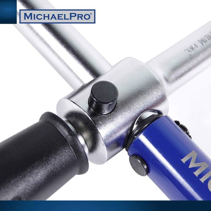 MICHAELPRO 1/2 in. Drive Click Through Torque Wrench Lug Wrench with 3 Sockets (17-19-21 MM) - MP001002