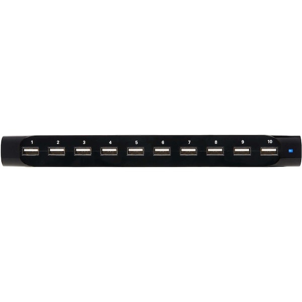 Tripp Lite USB Charging Station, 10-Port, 9-2/5"Wx5-3/10"Dx1"H, Black - TRPU280010ST