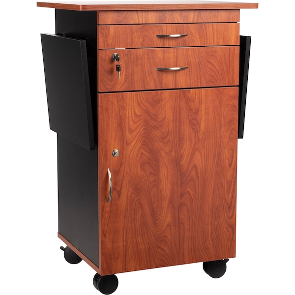Oklahoma Sound Multimedia Cart, 38" H, 35 lb Ld Cap., Teak - MMC