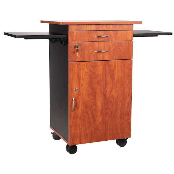 Oklahoma Sound Multimedia Cart, 38" H, 35 lb Ld Cap., Teak - MMC