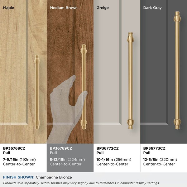 Amerock Winsome 8-13/16 in 224 mm Center-to-Center Champagne Bronze Cabinet Pull - BP36769CZ