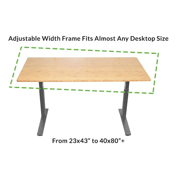 Uncaged Ergonomics Rise Up Dual Motor Electric Standing Desk Frame Legs 26.1-51.6" Gray - RUG