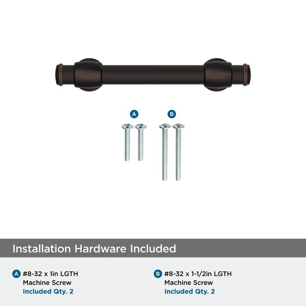 Amerock Winsome 3 inch 76mm Center-to-Center Oil Rubbed Bronze Cabinet Pull - BP36770ORB