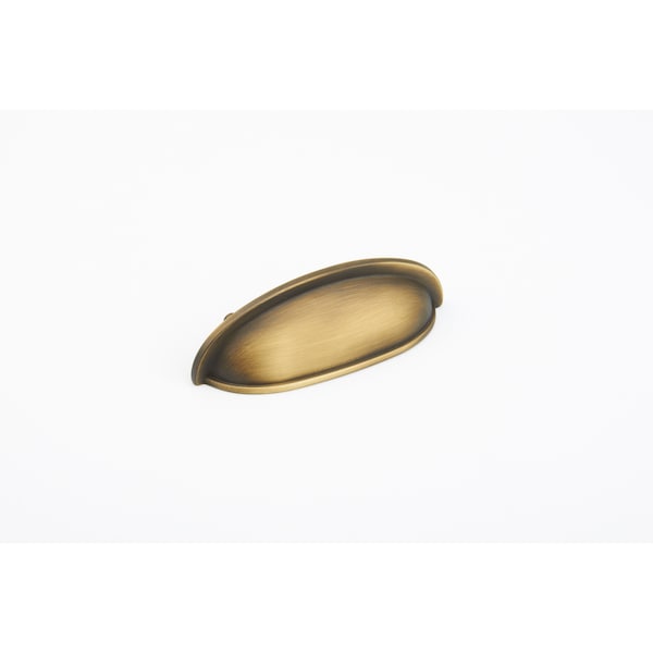 Schaub 4-5/8in Overall; 3in Center to Center Traditional Cup Pull Antique Light Brass Finish - 731-ALB