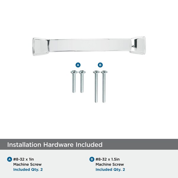 Amerock Revitalize 3 in 76 mm Center-to-Center Polished Chrome Cabinet Pull - BP5534326