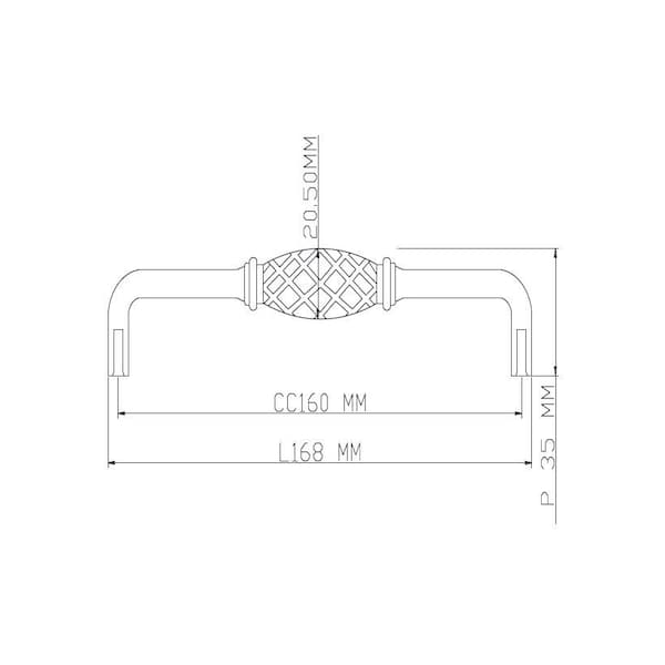 Richelieu 6-5/16 in. (160 mm) Center-to-Center Natural Iron Traditional Drawer Pull - BP767160908