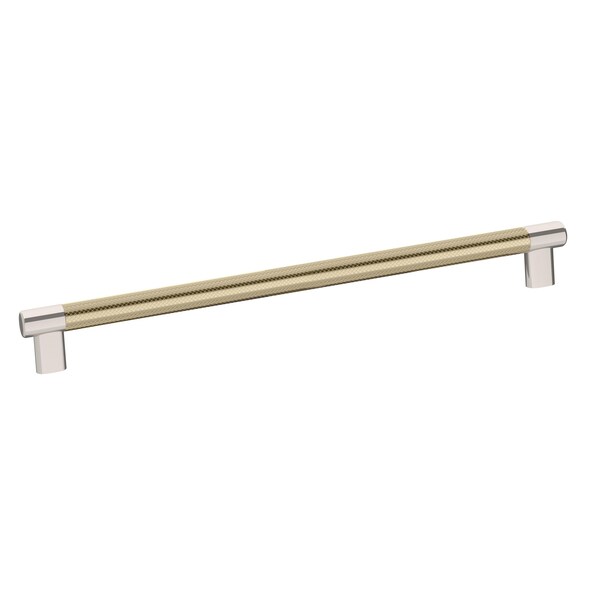 Amerock Esquire 12-5/8 in 320 mm Center-to-Center Polished Nickel/Golden Champagne Cabinet Pull - BP36561PNBBZ