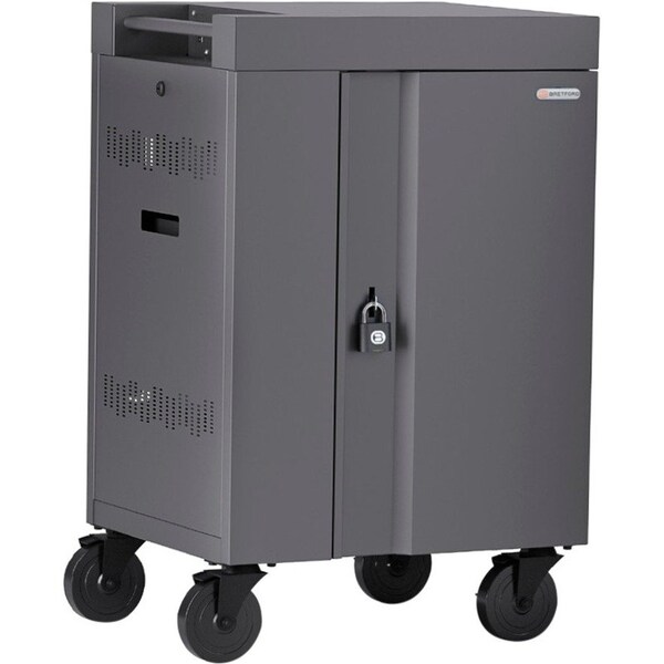 Bretford Fits Up To 20 Devices W/Back Panel, 1.4 W Slots, Charcoal - TVCM20PAC-CK