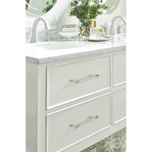 Amerock Bronx 6-5/16 in 160 mm Center-to-Center Polished Nickel Cabinet Pull - BP36559PN