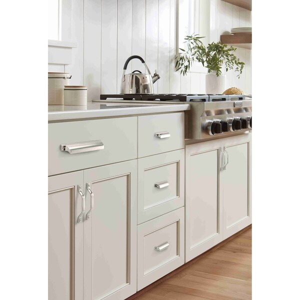 Amerock Jolene 3-3/4 in 96 mm Center-to-Center Polished Nickel Cabinet Cup Pull - BP452396PN
