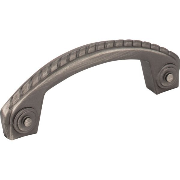 Jeffrey Alexander 3" Center-to-Center Brushed Pewter Rope Rhodes Cabinet Pull - Z260-3BNBDL