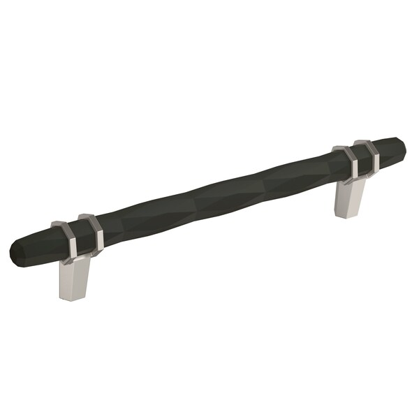 Amerock London 6-5/16 in 160 mm Center-to-Center Black Bronze/Satin Nickel Cabinet Pull - BP36650BBRG10