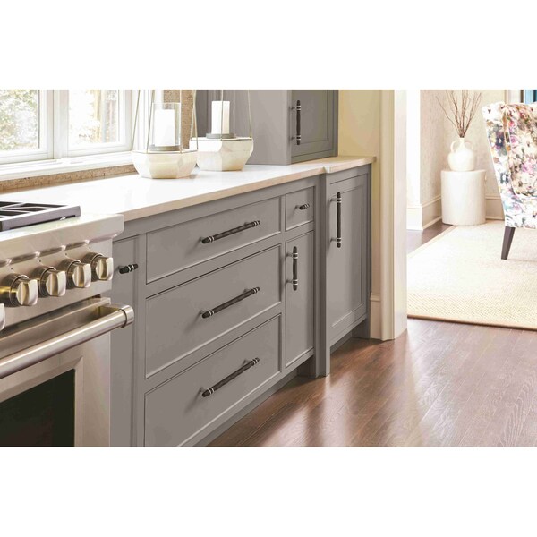 Amerock London 6-5/16 in 160 mm Center-to-Center Black Bronze/Satin Nickel Cabinet Pull - BP36650BBRG10