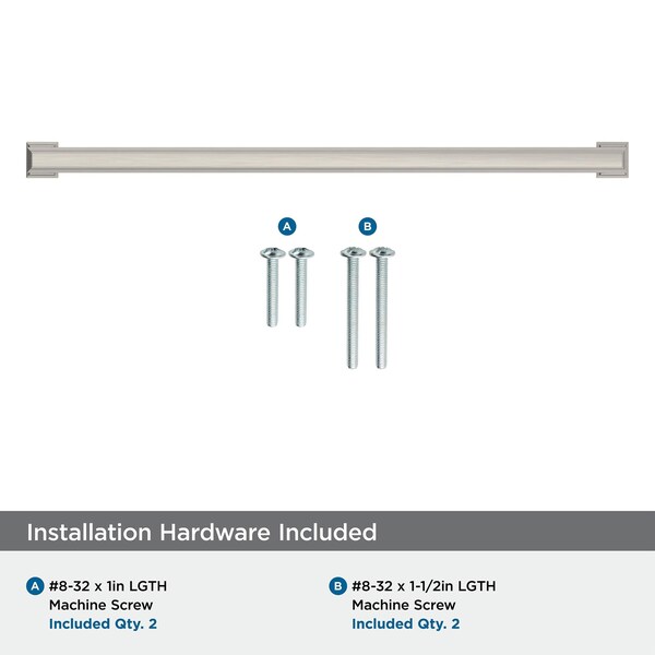 Amerock Appoint 12-5/8 inch 320mm Center-to-Center Satin Nickel Cabinet Pull - BP37362G10