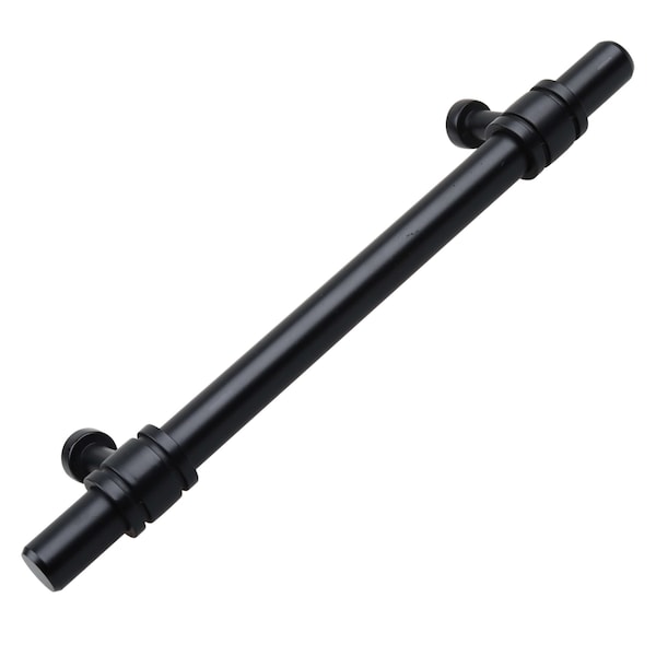 Gliderite Hardware 5-1/16 in. Center to Center Matte Black Barrel Ring Bar Pull - 4340-128-MB, 25PK - 4340-128-MB-25