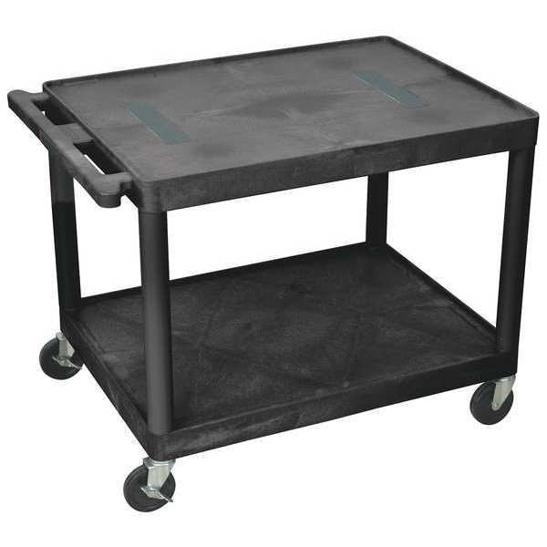Luxor AV Cart - 27"H  - Two Shelves - Black - LE27-B