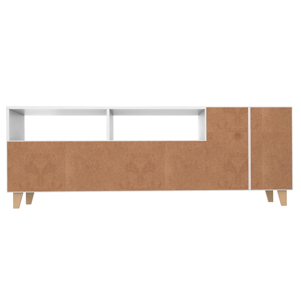 Manhattan Comfort Herald 53.15" TV Stand with 6 Shelves in White - 159AMC6
