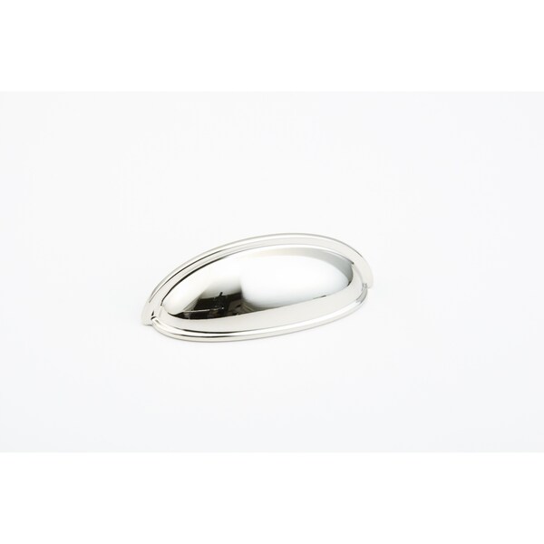 Schaub 3-3/4in Overall; 3in Center to Center Traditional Cup Pull Polished Nickel Finish - 730-PN