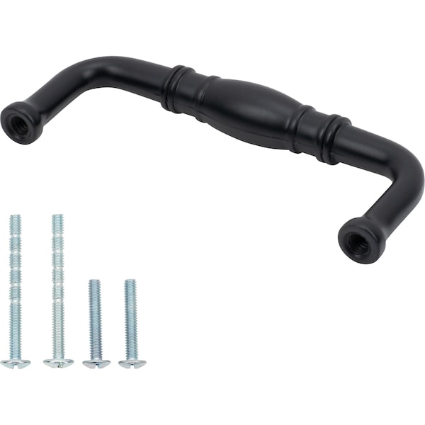 Designperfect 3'' Center-to-Center Handle Pull, Matte/Flat Black, 10PK - DPA10R572BLK