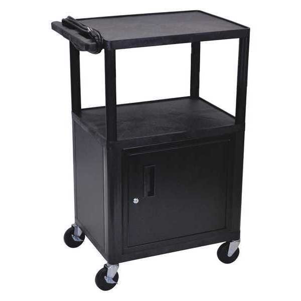 Luxor Endura, (3) Shelf A/V Cart, w/Cabinet - LE42C-B