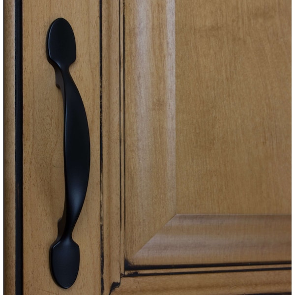 Gliderite Hardware 3 in. Center to Center Matte Black Cabinet Pull - 4228-MB, 5PK - 4228-MB-5