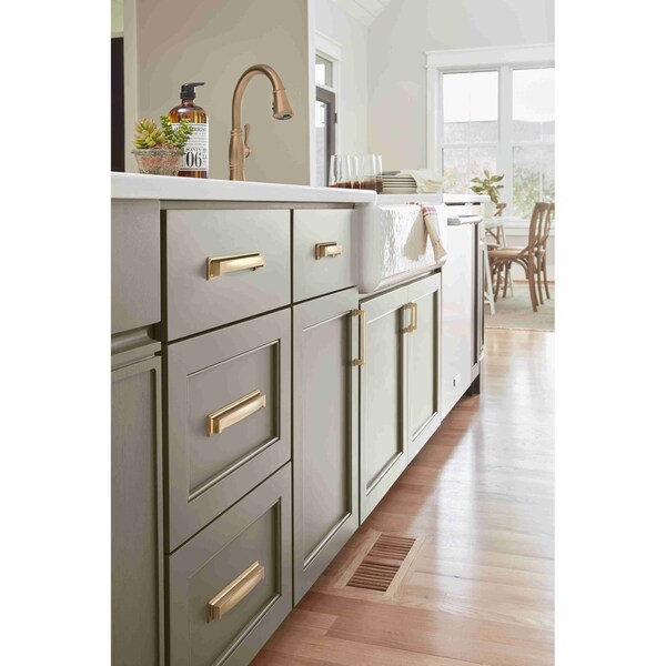 Amerock Appoint 5-1/16 in & 6-5/16 in 128 mm & 160 mm Center-to-Center Champagne Bronze Cabinet Cup Pull - BP36763CZ