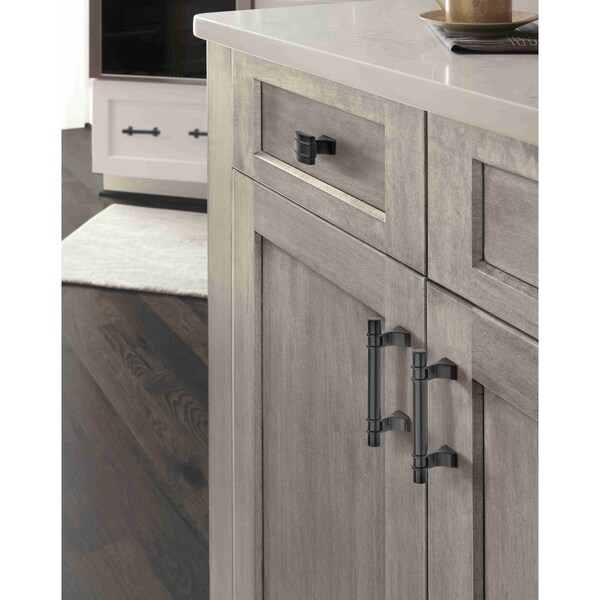 Amerock Davenport 3 in 76 mm Center-to-Center Matte Black Cabinet Pull - BP36600FB