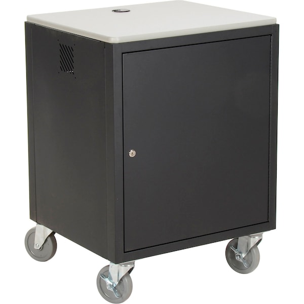 Global Industrial Audio Visual Cart w/ Lockable Cabinet, 500 Lb. Capacity, Black - 241659BK