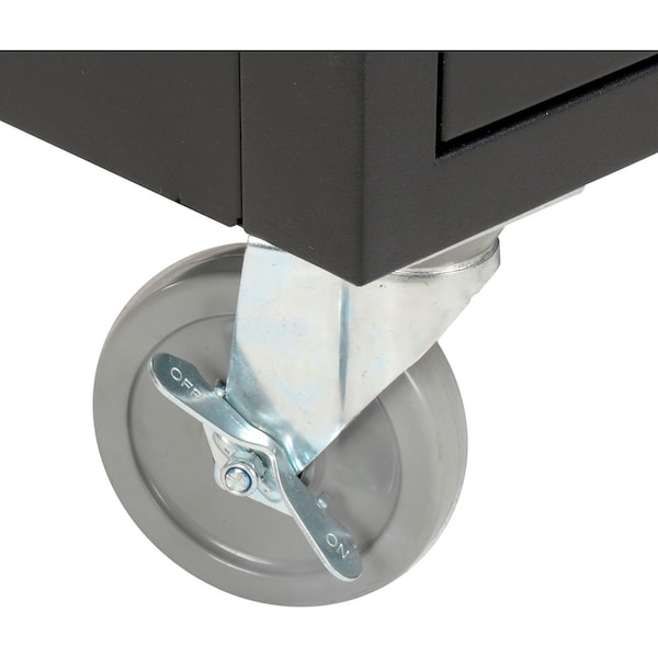 Global Industrial Audio Visual Cart w/ Lockable Cabinet, 500 Lb. Capacity, Black - 241659BK