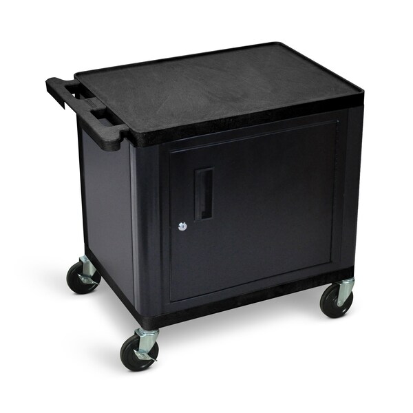 Luxor 26"H AV Cart - Two Shelves, Cabinet - LP26C-B