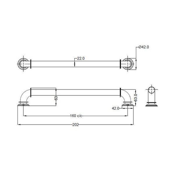 Richelieu 6-5/16 in. (160 mm) Center-to-Center Matte Black Forged Iron Eclectic Barn Door Pull - BP9547160900