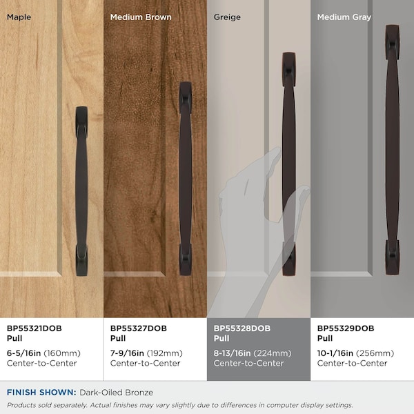 Amerock Highland Ridge 8-13/16 inch 224mm Center-to-Center Dark Oiled Bronze Cabinet Pull - BP55328DOB