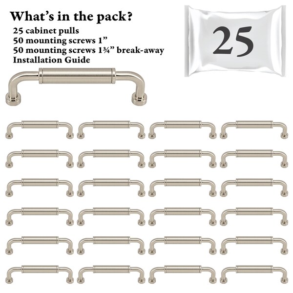 Designperfect 5 1/16'' Center-to-Center Barrel Pull, 25PK - DPA25T964SNB