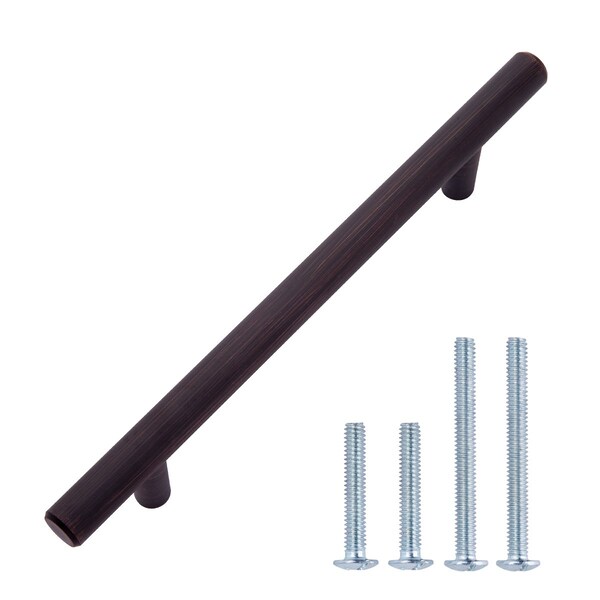 South Main Hardware 5 in. (127 mm) Oil Rubbed Bronze Modern Straight Euro Style Bar Cabinet Pull (10PK) - SH505-OR-10