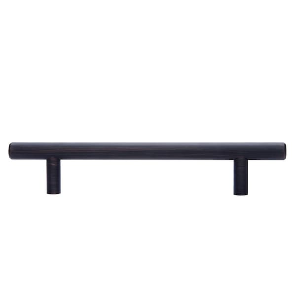 South Main Hardware 5 in. (127 mm) Oil Rubbed Bronze Modern Straight Euro Style Bar Cabinet Pull (10PK) - SH505-OR-10