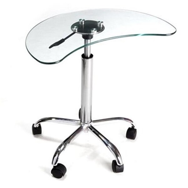 Rta Home And Office RTA Home and Office LT-020 Clear Glass and Aluminum Laptop Stand with Casters - LT-020