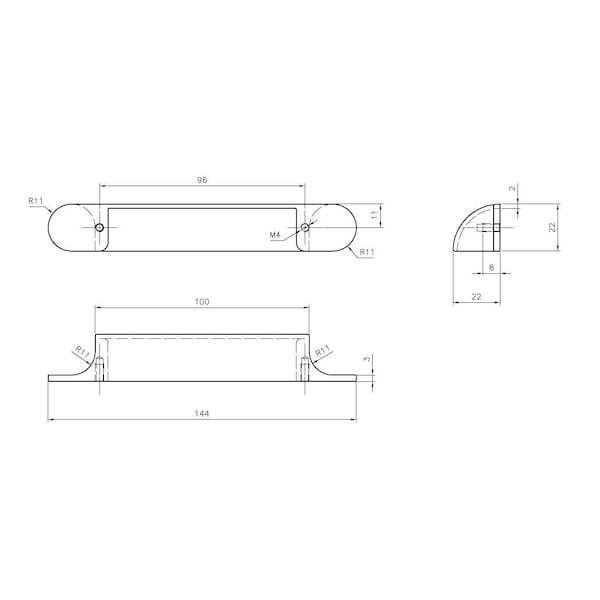 Richelieu 3 3/4 in (96 mm) Center-to-Center Satin Nickel Contemporary Cabinet Pull - BP61675296185