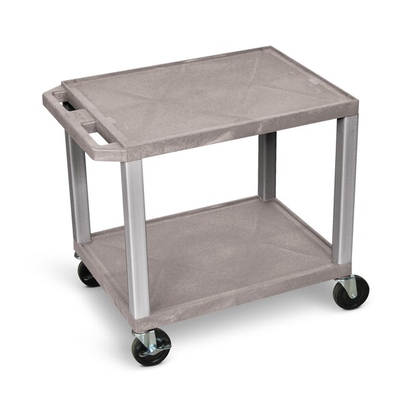 Luxor 26"H AV Cart - Two Shelves - Nickel Legs - WT26GY-N