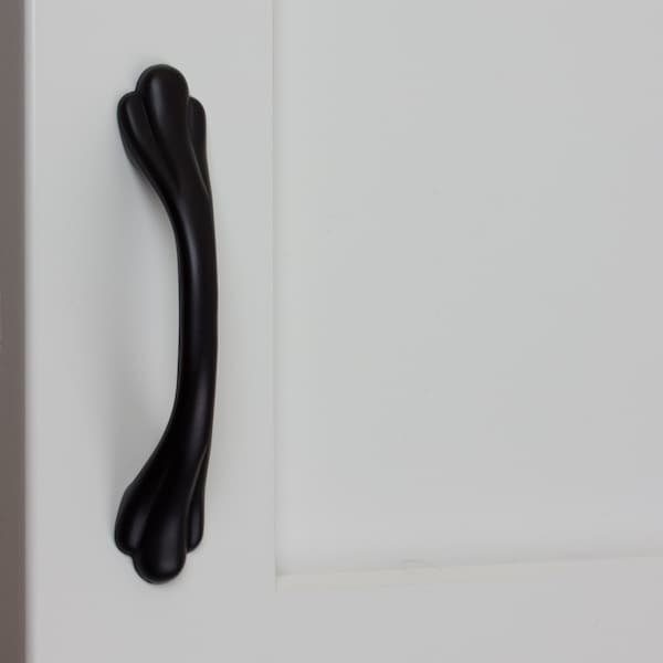 Gliderite Hardware 3 in. Center to Center Matte Black Paw Pull - 4229-MB, 5PK - 4229-MB-5