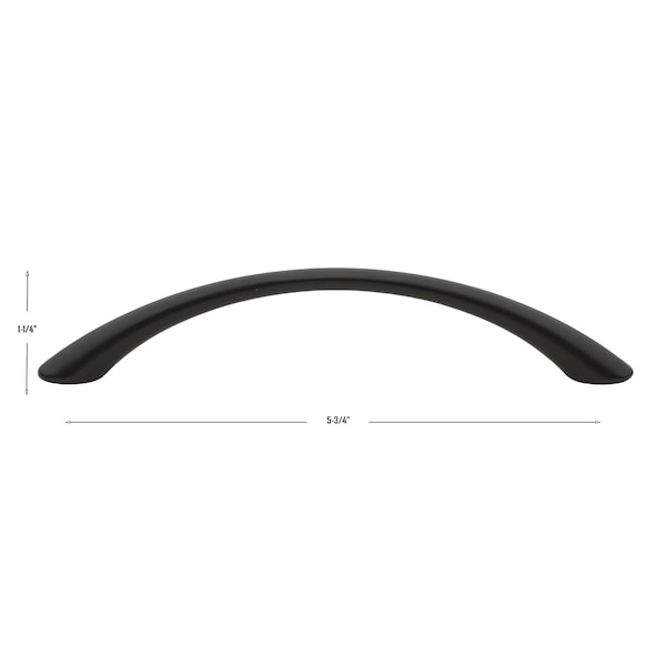 Gliderite Hardware 5 in. Center to Center Matte Black Arched Cabinet Pull - 2022-MB, 25PK - 2022-MB-25