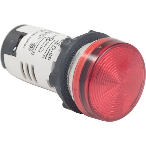 Schneider Electric Luz piloto monolítica, Harmony XB7, plástico, rojo, 22mm, LED integrado, 110...120V AC - XB7EV04GP
