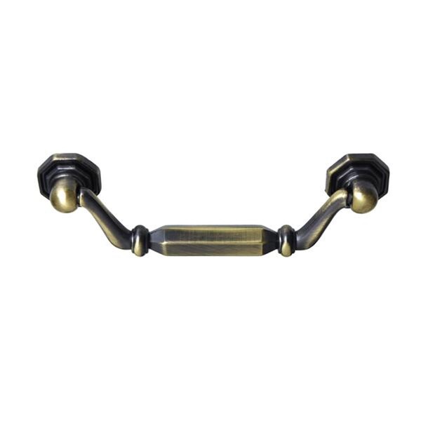 Utopia Alley Suffolk Drop Cabinet Pull Antique Brass 3.8 inch Center to Center - HW314PLAB021