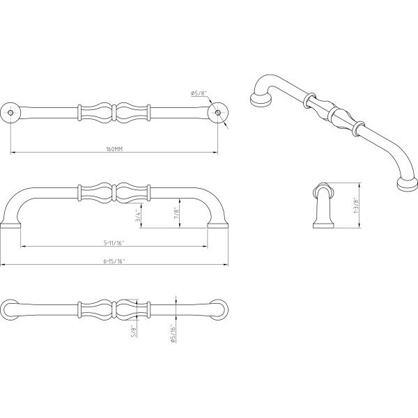 Jeffrey Alexander 160 mm Center-to-Center Antique Brushed Satin Brass Bella Cabinet Pull - 818-160ABSB
